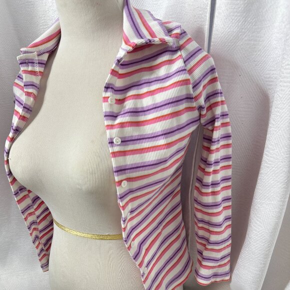 Vintage 90s Y2K Delia's Catalog Iconic Rave Button Up Top -Juniors Medium - Picture 2 of 3
